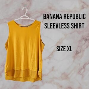 Banana Republic, Gold Sleevless Shirt, Size XL